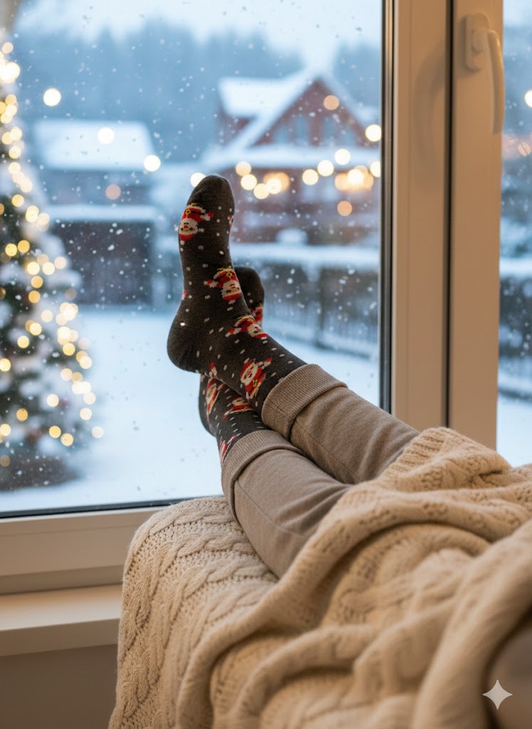 Yeni Yıla Özel Noel Baba ve Puantiye Desenli Çorap - Görsel 3